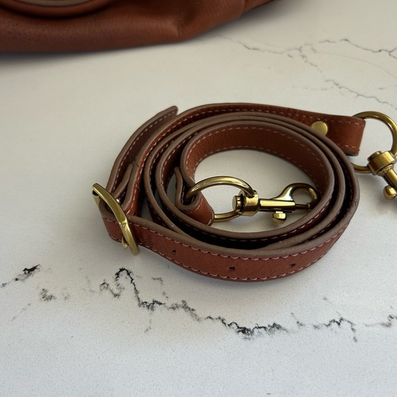 J. Crew Brompton Hobo Bag Cognac Brown Leather with Brass Hardware - Picture 11 of 16